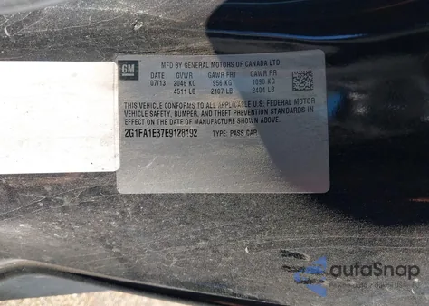 2014 Chevrolet Camaro 2Ls из США, поврежденный, VIN 2G1FA1E37E9128192